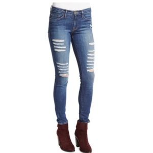 Frame Denim Le Skinny de Jeanne Distressed Ripped Jeans